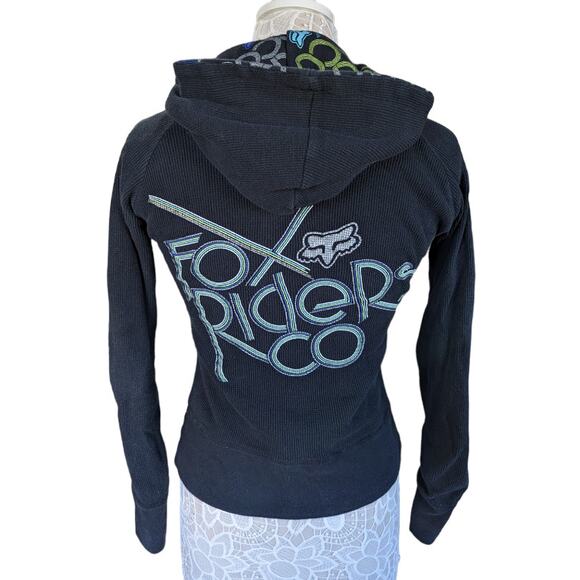 Fox Racing Black Logo Reversible Zip Hoodie Jacket - Picture 7 of 8